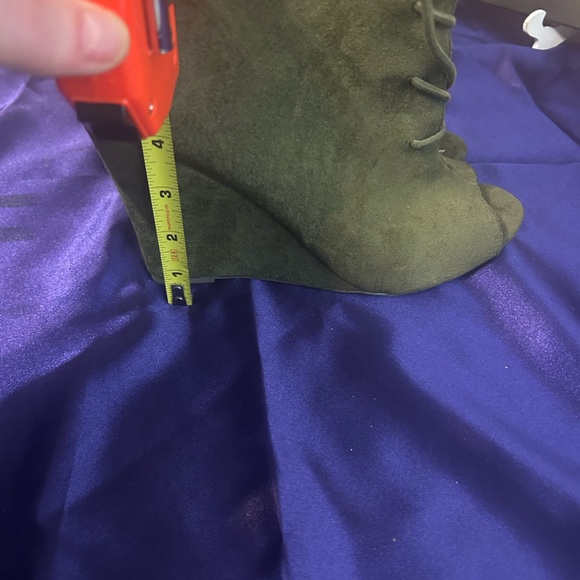 Dolce by Mojo Moxy Olive Green Wedge Booties - Picture 12 of 12